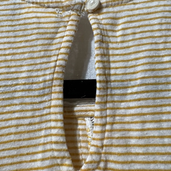 Anthro Akemi + Kin Yellow White Striped Linen Boho Sz XS Tank Top - Picture 7 of 7